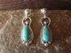 Navajo Indian Sterling Silver Turquoise Post Dangle Earrings Signed Verley Betone