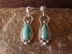 Navajo Indian Sterling Silver Turquoise Post Dangle Earrings Signed Verley Betone