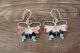 Zuni Sterling Silver Turquoise Multistone Inlay Butterfly Earrings! 