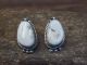 Navajo Sterling Silver & White Buffalo Turquoise Post Earrings - Sheena Jack