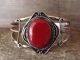 Native American Jewelry Nickel Silver Red Howlite Bracelet Bobby Cleveland