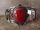 Native American Jewelry Nickel Silver Red Howlite Bracelet Bobby Cleveland