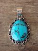 Native American Nickel Silver and Turquoise Pendant Jackie Cleveland