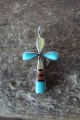 Zuni Indian Sterling Silver Inlay Cross Pendant 