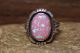 Navajo Indian Jewelry Sterling Silver Pink Opal Ring Size 7 - Begay