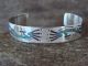 Native Indian Sterling Silver Turquoise Chip Inlay Kokopelli Bracelet by Ray Begay