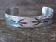 Native Indian Sterling Silver Turquoise Chip Inlay Kokopelli Bracelet by Ray Begay