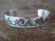 Native Indian Sterling Silver Turquoise Chip Inlay Bracelet by Ray Begay