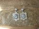 Navajo Sterling Silver Concho Post Dangle Earrings Signed Charlie