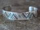 Native Indian Sterling Silver Turquoise Chip Inlay Bracelet by Ray Begay