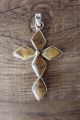 Zuni Sterling Silver Tiger Eye Cross Pendant - Jonathan Shack 