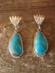 Navajo Indian Sterling Silver Turquoise Post Earrings! McCarthy
