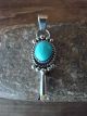 Navajo Indian Sterling Silver Turquoise Squash Blossom Pendant - Kee J