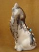 Navajo Pottery Horse Hair Howling Wolf Sculpture by Vail