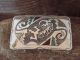 Navajo Indian Sterling Silver Lizard Chip Inlay Belt Buckle by Ray Begay