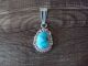 Navajo Indian Sterling Silver Turquoise Pendant by Samuel Yellowhair