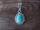 Navajo Indian Sterling Silver Turquoise Pendant by Samuel Yellowhair