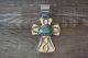 Native American Jewelry Nickel Silver Turquoise Cross Pendant by Jackie Cleveland!