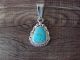 Navajo Indian Sterling Silver Turquoise Pendant by Samuel Yellowhair