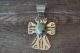 Native American Jewelry Nickel Silver Turquoise Cross Pendant by Jackie Cleveland!