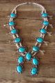 Navajo Jewelry Turquoise Squash Blossom Necklace by Jackie Cleveland