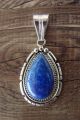 Native American Jewelry Sterling Silver Lapis Pendant - Samuel Yellowhair