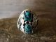 Navajo Indian Sterling Silver Turquoise & Feather Ring by Begay - Size 10
