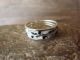 Zuni Sterling Silver 2 Row White Buffalo Turquoise Inlay Ring by Kylestewa - Size 9