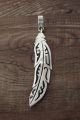 Navajo Sterling Silver Feather Pendant - T&R Singer