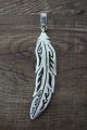 Navajo Sterling Silver Feather Pendant - T&R Singer