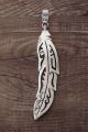 Navajo Sterling Silver Feather Pendant - T&R Singer