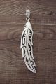 Navajo Sterling Silver Feather Pendant - T&R Singer