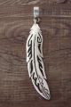 Navajo Sterling Silver Feather Pendant - T&R Singer