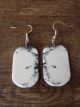 Navajo Indian Sterling Silver Howlite Slab Earrings - Garcia