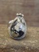 Navajo Sterling Silver & White Buffalo Turquoise Ring by Martinez - Size 8.5