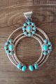 Navajo Indian Sterling Silver Turquoise Naja Pendant 