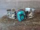 Navajo Indian Nickel Silver & Turquoise Bracelet by Cleveland