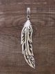 Navajo Sterling Silver Feather Pendant - T&R Singer