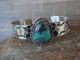 Navajo Indian Nickel Silver & Turquoise Bracelet by Cleveland