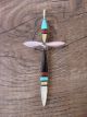 Zuni Indian Sterling Silver Inlay Cross Pendant by  Lynette Bowannie