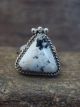 Navajo Sterling Silver & White Buffalo Turquoise Ring by Gordon - Size 7.5