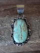 Navajo Indian Nickel Silver & Turquoise Pendant by Jackie Cleveland