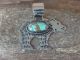 Navajo Indian Nickel Silver & Turquoise Bear Pendant- Cleveland