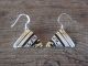 Navajo Indian Sterling Silver Gold Fill Hand Stamped Dangle Earrings by T&R Singer!