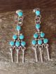 Zuni Sterling Silver Turquoise Chandelier Post Earrings! 