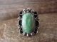 Navajo Indian Jewelry Nickel Silver Turquoise Ring Size 7 1/2- J. Cleveland