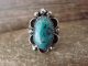 Navajo Indian Jewelry Nickel Silver Turquoise Ring Size 8 1/2 - J. Cleveland