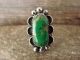 Navajo Indian Jewelry Nickel Silver Green Howlite Ring Size 7 1/2 - J. Cleveland