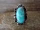 Navajo Indian Jewelry Nickel Silver Turquoise Ring Size 8 1/2 - J. Cleveland