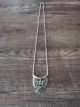 Navajo Sterling Silver Turquoise & Coral Chip Inlay Peyote Bird Necklace by Yazzie